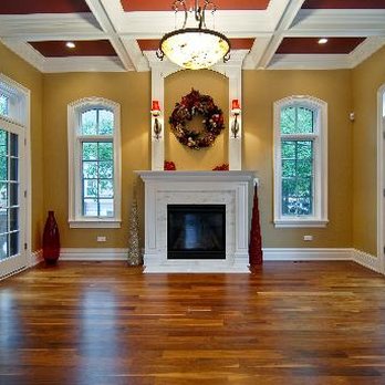 Doire Builders - Another coffered ceiling, trimmed out mantle and loads of door and window trim--a real art form, right? - General Contractors Near Me