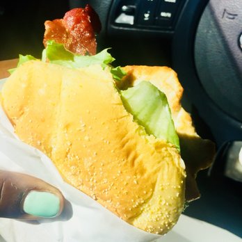 Bojangles - a hot dog with lettuce and bacon - Chicken Shop Near Me - Conway, South Carolina Bojangles - a hot dog with lettuce and bacon - Chicken Shop Near Me - Conway, South Carolina