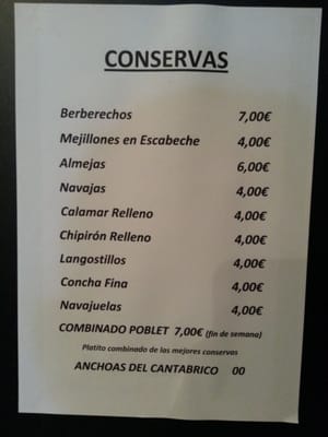 Menu photo 3 Bodega del Poblet Barcelona, B Menu photo 3 Bodega del Poblet Barcelona, B