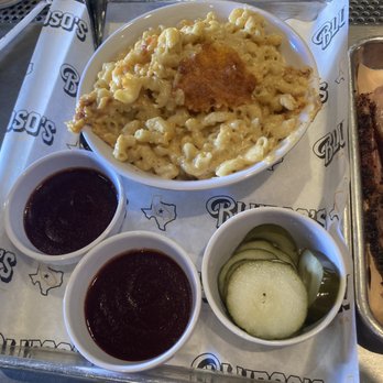 Bludso's BBQ - Pickles and Mac & Cheese - Pint - Barbeque Near Me - Los Angeles, California Bludso's BBQ - Pickles and Mac & Cheese - Pint - Barbeque Near Me - Los Angeles, California