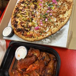 Hot wings and shawarma/burger pizza Hot wings and shawarma/burger pizza