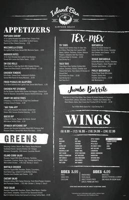 Menu photo 2 Island Bar & Grill Surfside Myrtle Beach, SC
