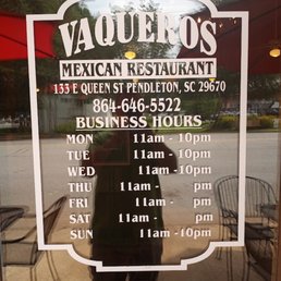 Exterior photo of Vaqueros Mexican Restaurant - Pendleton, South Carolina Exterior photo of Vaqueros Mexican Restaurant - Pendleton, South Carolina