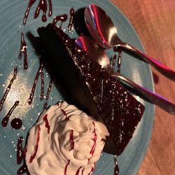 Amazing flourless chocolate cake. Gluten free. Very rich! A just try for chocolate lovers.