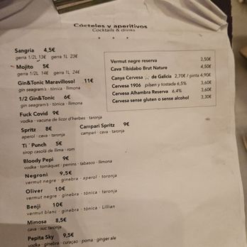 La Pepita - Menu - Tapas Bars Near Me - Barcelona, B