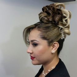 Arched Beauty Brow Bar & Makeup Studio - Updo style 2016 side