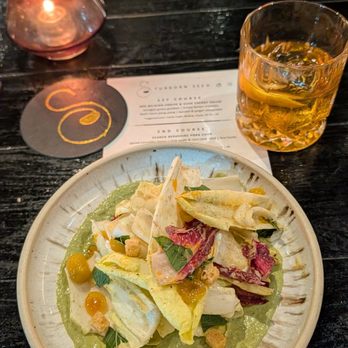 Stubborn Seed - 1st course: Endive salad. - New American Near Me - Miami Beach, Florida