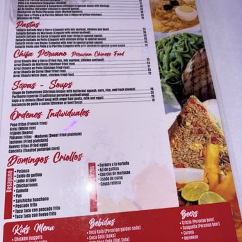 La Candela Restaurant - Back Menu - Peruvian Near Me - Hicksville, New York