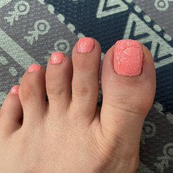 Old nail polish!!! This happened 5 hours after I got it done!