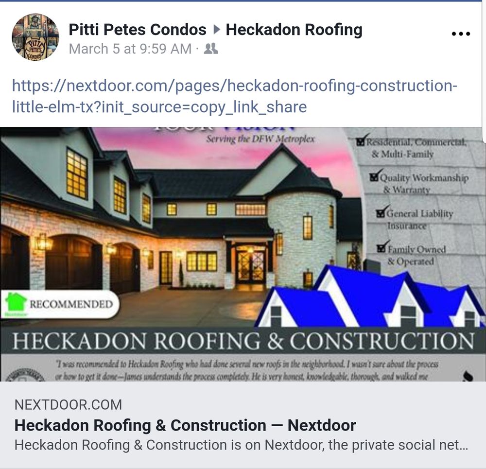 Slide of Heckadon Roofing & Construction