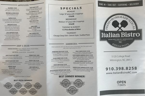 Menu photo 3 Italian Bistro Wilmington, NC Menu photo 3 Italian Bistro Wilmington, NC