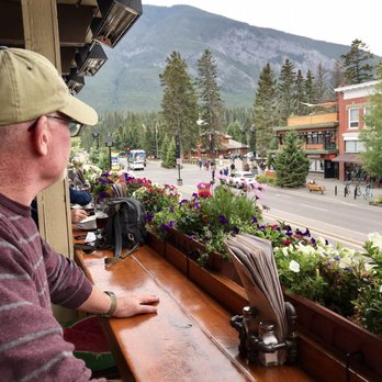 Banff Ave Brewing Co - View from upper outside seating - Breweries Near Me - Banff, Alberta