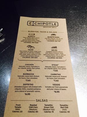 Menu photo 4 Chipotle Mexican Grill San Francisco, CA