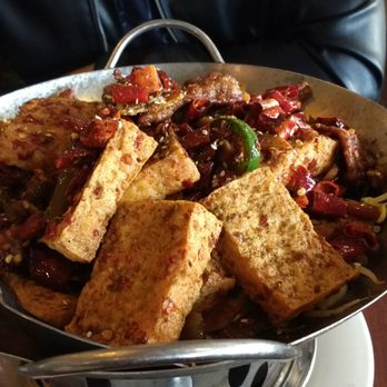 Beef and fried tofu dry pot