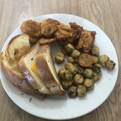 The Wagon Wheel - Grilled cheese , fried okra, and fried squash
