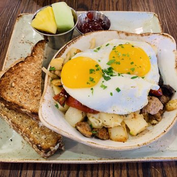First Watch - Skillet Harsh-Parma Your choice of two eggs on top of italian sausage, potatoes. Fruit cup and toast on side. - Breakfast & Brunch Near Me - Overland Park, Kansas First Watch - Skillet Harsh-Parma Your choice of two eggs on top of italian sausage, potatoes. Fruit cup and toast on side. - Breakfast & Brunch Near Me - Overland Park, Kansas