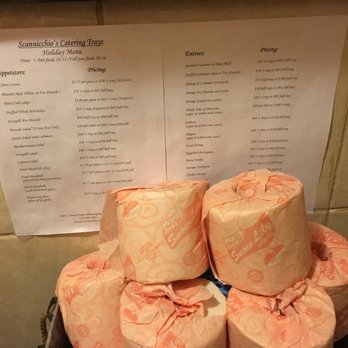 Scannicchio's - Catering Menu above toilet in the bathroom - Italian Near Me - Philadelphia, Pennsylvania