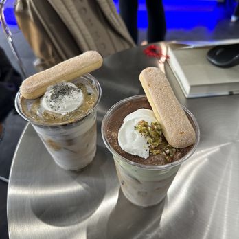 Cafe Upper - Pistachio einspanner and black sesame einspanner - Cafes Near Me - Los Angeles, California Cafe Upper - Pistachio einspanner and black sesame einspanner - Cafes Near Me - Los Angeles, California