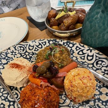Darna Mediterranean Eatery - Mezza Platter and Patatas Bravas - Mediterranean Near Me - Plano, Texas Darna Mediterranean Eatery - Mezza Platter and Patatas Bravas - Mediterranean Near Me - Plano, Texas