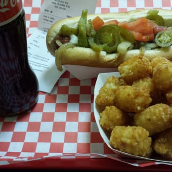 Fab Hot Dogs - LA Street Dog, Tater Tots, and "Mexican" Coke. - Hot Dogs Near Me - Reseda, California Fab Hot Dogs - LA Street Dog, Tater Tots, and "Mexican" Coke. - Hot Dogs Near Me - Reseda, California