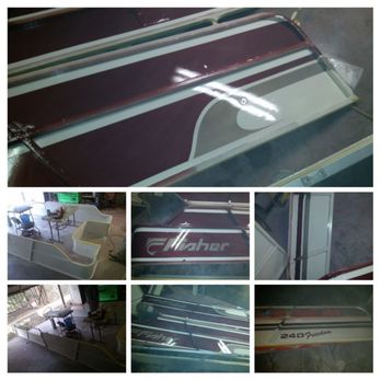 That Guy - Here we have the top half of a pontoon boat, complete repaint, with new badge and color layout. - Carpenters Near Me That Guy - Here we have the top half of a pontoon boat, complete repaint, with new badge and color layout. - Carpenters Near Me