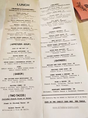 St Helena Bistro California cuisine by null