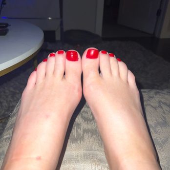 Nail Works - Only one of my feet has gel top coat! - Nail Salons Near Me - Dallas, Texas Nail Works - Only one of my feet has gel top coat! - Nail Salons Near Me - Dallas, Texas