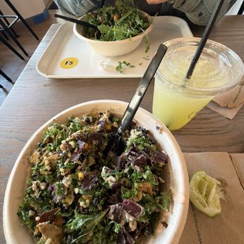 Farmside Kitchen - Cary Waverly Place - I got The Rancher and my partner got Build Your Own Farmbowl with a Sparkling pineapple mint drink. - Desserts Near Me - Cary, North Carolina