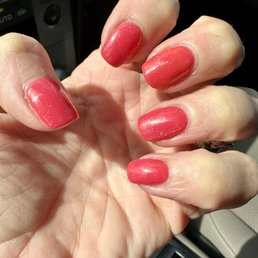 OPI dip #B35 Charged up Cherry + Perfect Flo PF 111 on top for a little sparkle!  Perfection!