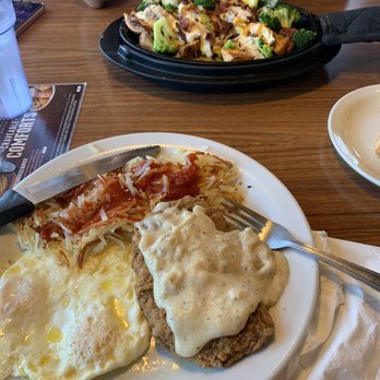 Denny's - Country Fried Steak & Eggs and chicken skillet - Diners Near Me - Northridge, California Denny's - Country Fried Steak & Eggs and chicken skillet - Diners Near Me - Northridge, California