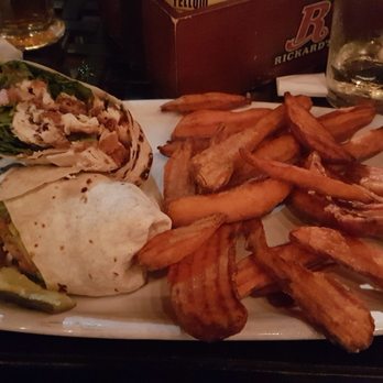 McCabe's Irish Pub & Grill - Buffalo Chicken wrap with sweet potato fries. - Irish Pub Near Me - London, Ontario McCabe's Irish Pub & Grill - Buffalo Chicken wrap with sweet potato fries. - Irish Pub Near Me - London, Ontario