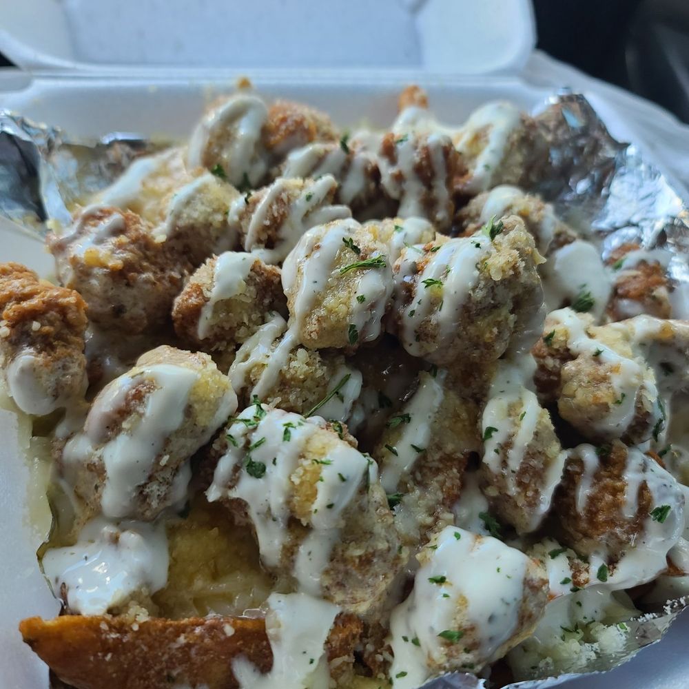 WingMan Redlands - Loaded fries w/ honey garlic parm - Chicken Wings Near Me - Redlands, California WingMan Redlands - Loaded fries w/ honey garlic parm - Chicken Wings Near Me - Redlands, California
