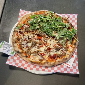 La Lucciola - Meat lovers with arugula on half - Pizza Near Me - Salem, Oregon La Lucciola - Meat lovers with arugula on half - Pizza Near Me - Salem, Oregon