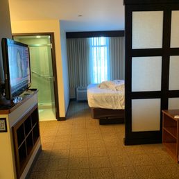 The view when u walk into the hotel room. Excuse the unmade bed. The view when u walk into the hotel room. Excuse the unmade bed.