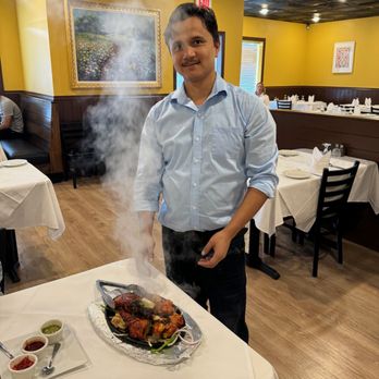 Indian Aroma - Steaming hot House Special Mixed Grill being served. - Indian Near Me - Salisbury, Maryland