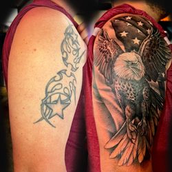 Americas Best Tattoos - Eagle coverup