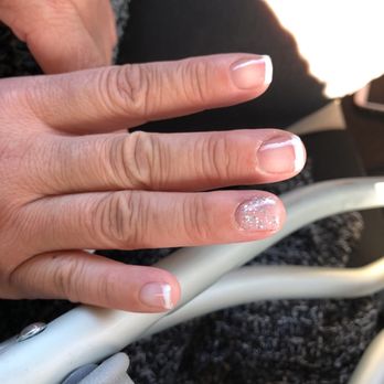 Martell Nails & Spa - These white tips were patchy and uneven! I mean, at a glance it looks like a decent job, but up close it's not clean at all! - Nail Salons Near Me - Jackson, California