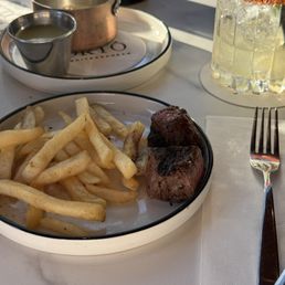 Happy hour steak frites (this is only half of it... we split!)