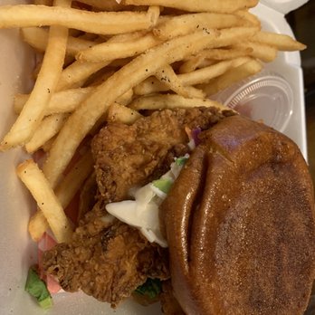 Solstice Restaurant & Wine Bar - a chicken sandwich and french fries - Italian Near Me - Mississauga, Ontario