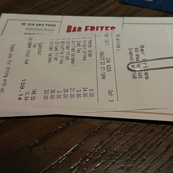 Bar Frites - Bill - French Near Me - Greenvale, New York Bar Frites - Bill - French Near Me - Greenvale, New York