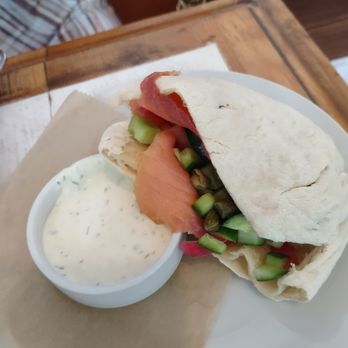 Bacari W 3rd - Salmon pita. It was a little pocket of goodness. - Breakfast & Brunch Near Me - Los Angeles, California Bacari W 3rd - Salmon pita. It was a little pocket of goodness. - Breakfast & Brunch Near Me - Los Angeles, California