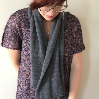 Knitting Off Broadway - Churchmouse airplane scarf knit in 2 ply cashmere and we added beads! - Knitting Supplies Near Me - Fort Wayne, Indiana