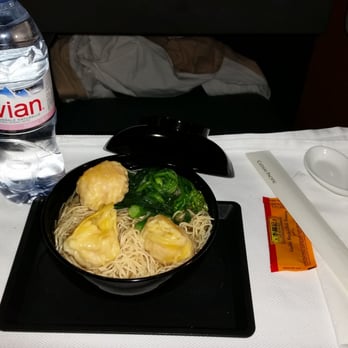 Cathay Pacific - Wonton noodle soup available for snack (business class) - Airlines Near Me - Los Angeles, California
