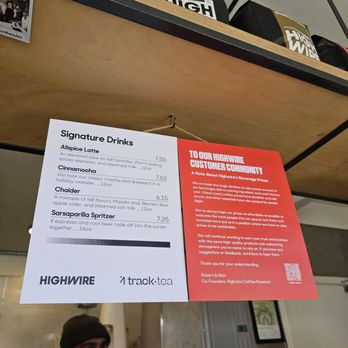 Highwire Coffee Roasters - Menu - Coffee Roasteries Near Me - Alameda, California