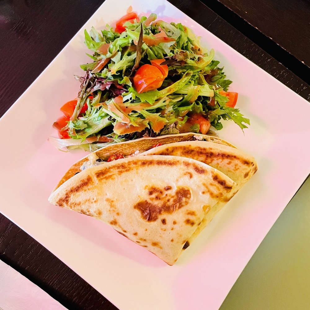 mediterranean crepe with side salad mediterranean crepe with side salad