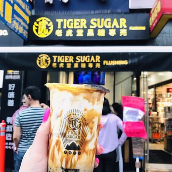 Tiger Sugar - Brown sugar boba + pearl milk tea. - Bubble Tea Near Me - Flushing, New York Tiger Sugar - Brown sugar boba + pearl milk tea. - Bubble Tea Near Me - Flushing, New York