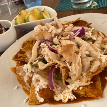 TRS Yucatán - Chilaquiles at Helios for breakfast - Hotels Near Me - Solidaridad, ROO