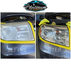 Platinum Detailing and Coatings - headlight restoration before and after