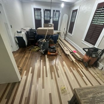 Dvm Renovations - 110 year old hardwood blended into new hardwood 1.75 inch ( Pre sanded and stained) - Flooring Near Me