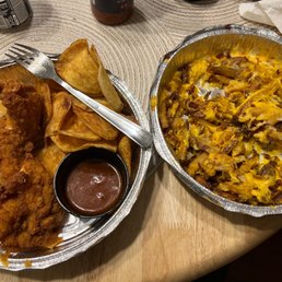 Dry Chicken Tenders, Chips, and Lounge Fries Dry Chicken Tenders, Chips, and Lounge Fries